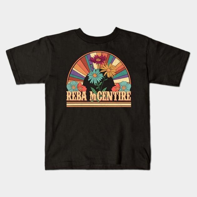 Reba Flowers Name McEntire Personalized Gifts Retro Style Kids T-Shirt by Dinosaur Mask Store